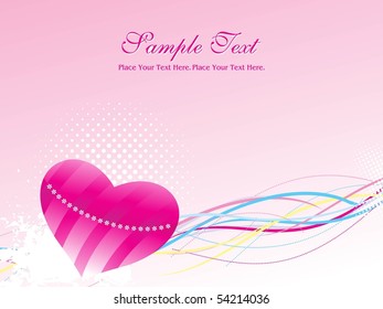 abstract dotted, grungy background with colorful stripes and pink heart