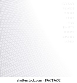 Abstract dotted halftone background, brochure edge layout, template. Abstract business cover design or presentation background with wavy grey halftone dots.