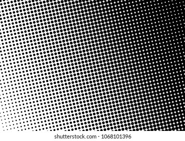 Abstract Dotted Halftone Background. Fade Dots Pattern. Pop-art Distressed Texture. Vintage Grunge Backdrop. Vector illustration