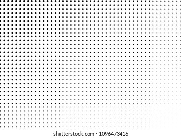 Abstract Dotted Halftone Background. Fade Overlay. Dots Vintage Pattern. Points Monochrome Backdrop. Vector illustration