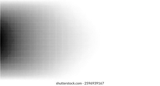 Abstract dotted halftone background. Grainy gradient texture background with dots. Noise Stipple pointillism pattern. Sand, grain, grunge stipple effect.