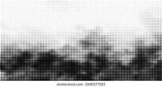 Abstract dotted halftone background. Grainy gradient texture background with dots. Noise Stipple pointillism pattern. Sand  grain  grunge stipple effect. 