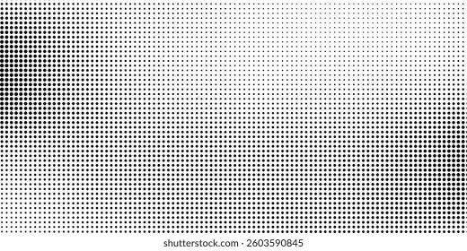 Abstract dotted halftone background. Grainy gradient texture background with dots. Noise Stipple pointillism pattern. Sand, grain, grunge stipple effect. Abstract texture