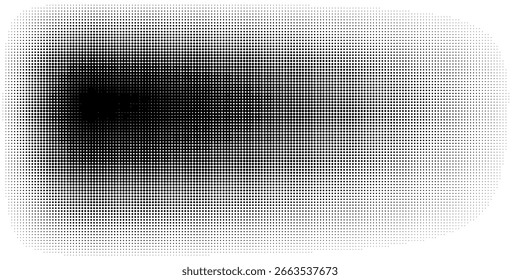 Abstractas fondo de semitono punteado. Fondo de textura de gradiente granulado con puntos. Patrón de puntillismo de Stipple de ruido. Arena, grano, efecto punteado grunge.
