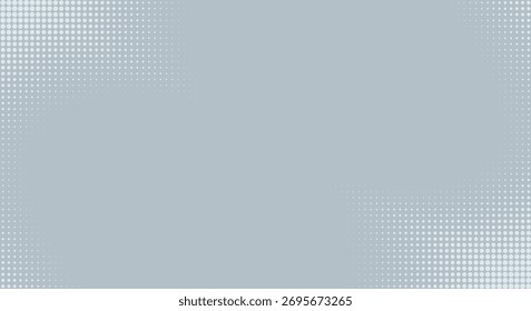 Abstract dotted halftone border in light gray with smooth gradient fade toward center