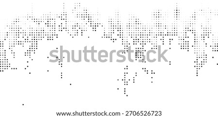 Abstract dotted halftone cityscape noise pattern background in monochrome. Modern trendy design in Vector Illustration