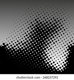 Abstract dotted halftone effect vector grey background