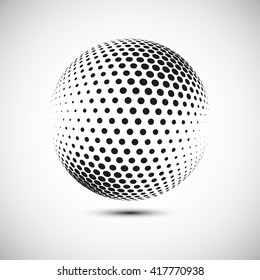 Abstract  dotted halftone effect vector sphere background