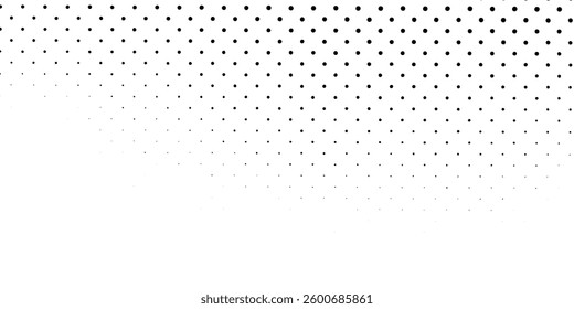 Abstract dotted halftone gradient texture. Vanishing polka dot background. Repeating dots gradation pattern simple art