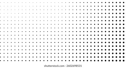 Abstract dotted halftone gradient texture. Vanishing polka dot background. Repeating dots gradation pattern simple abstract modern art