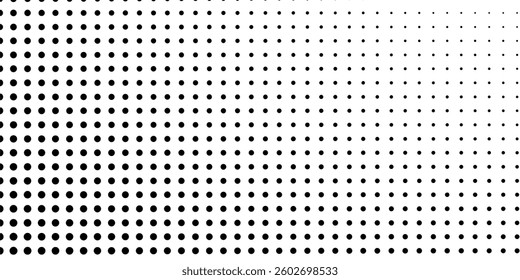 Abstract dotted halftone gradient texture. Vanishing polka dot background. Repeating dots gradation pattern simple abstract