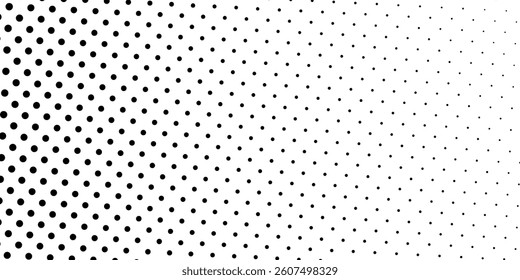 Abstract dotted halftone gradient texture. Vanishing polka dot background. Repeating dots gradation pattern simple art modern abstract