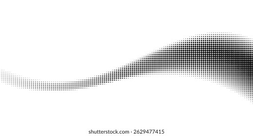 Abstract dotted halftone gradient texture. Vanishing polka dot background. Repeating dots gradation pattern abstract