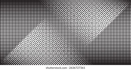Abstract dotted halftone gradient texture. Vanishing polka dot background. Repeating dots gradation simple art