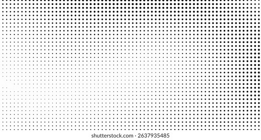 Abstract Dotted halftone gradient texture. Vanishing polka dot background. Repeating dots gradation simple abstract design art