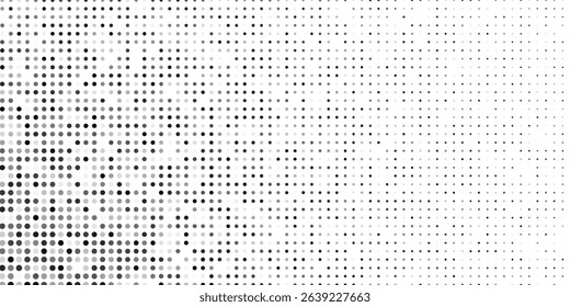 Abstract dotted halftone gradient texture. Vanishing polka dot background. Repeating dots gradation simple