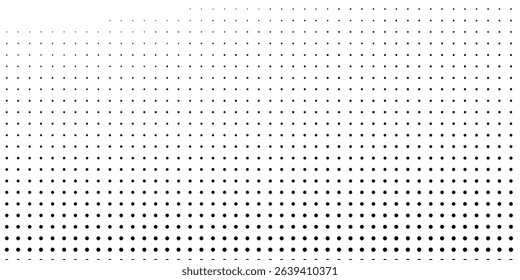 Abstract dotted halftone gradient texture. Vanishing polka dot background simple abstract art modern