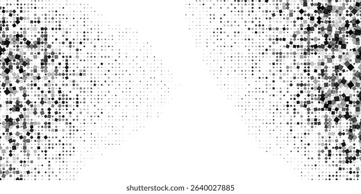 Abstract dotted halftone gradient texture. Vanishing polka dot background. Repeating dots gradation simple