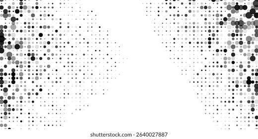 Abstract dotted halftone gradient texture. Vanishing polka dot background. Repeating dots gradation simple art modern