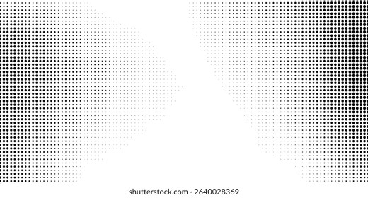 Abstract dotted halftone gradient texture. Vanishing polka dot background. Repeating dots gradation pattern illustration