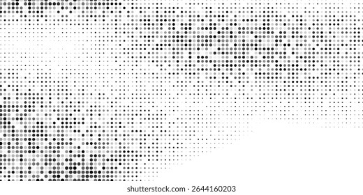 Abstract dotted halftone gradient texture. Vanishing polka dot vector illustration