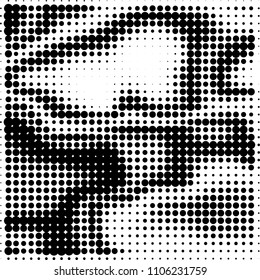 Abstract dotted halftone grungy texture. Vector design background