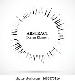 Abstract dotted halftone modern pattern background.Black decorative design halftone round circle elements isolated on white.Circular abstract vector background consisting of dots.

