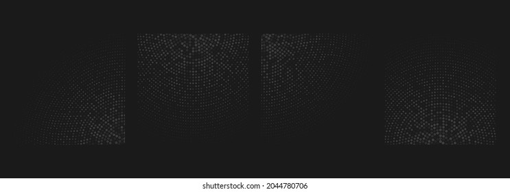 Abstract dotted halftone modern pattern background. Round border Icon using halftone circle dots raster texture. Circular abstract vector background consisting of dots.