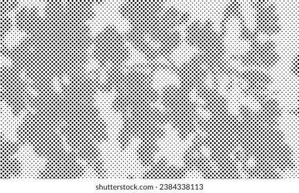 Abstract Dotted Halftone Retro Paper Print Texture Vector Filter with Transparent Background