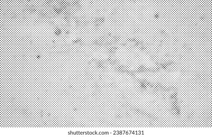 Abstract Dotted Halftone Retro Paper Print Texture Vector Filter with Transparent Background Grayscale