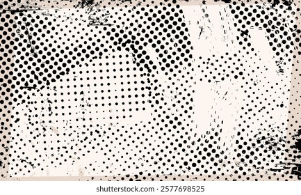 Abstract Dotted Halftone Retro Paper Print Texture Vector Wallpaper