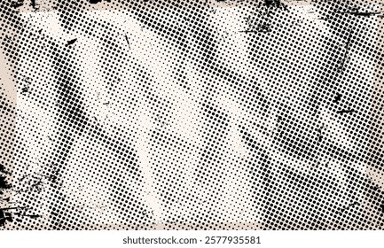 Abstract Dotted Halftone Retro Paper Print Texture Vector Background