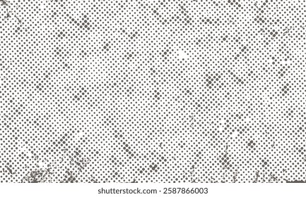 Abstract Dotted Halftone Retro Paper Print Texture Vector Desaturated Filter with Transparent Background