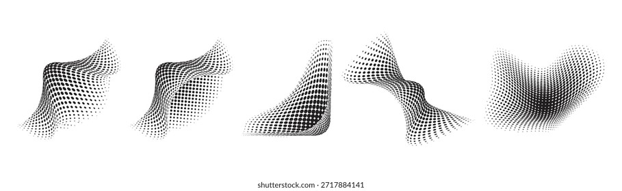 Formas de semitono punteadas Abstractas Vector