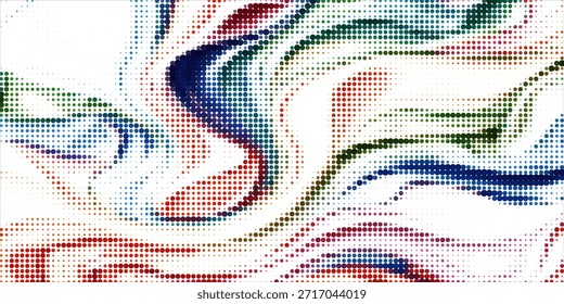 Textura de meio-tom pontilhada abstrata desaparecendo do branco para o azul escuro e o azul profundo no gradiente vertical