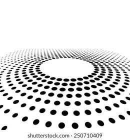 Abstract dotted halftone vector perspective background