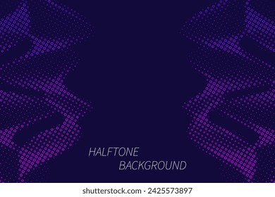 Onda de medio tono punteada abstracta, fondo de negocios. El plano de puntos curvado simboliza el movimiento, el movimiento de flujo.