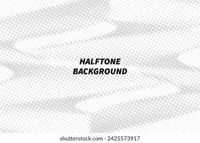 Abstract dotted halftone wave, business background. Curved dots plane symbolized movement, flow motion.