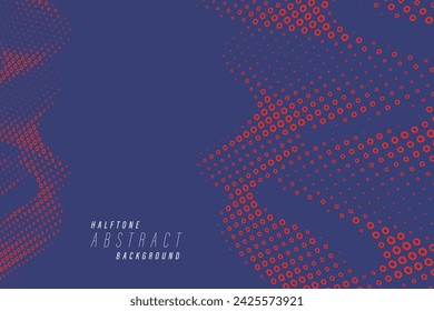 Abstract dotted halftone wave, business background. Curved dots plane symbolized movement, flow motion.