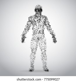 Abstract Dotted human body on white background