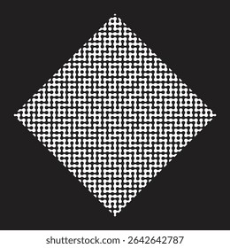 Abstract Dotted Labyrinth Pattern Vector Illustration - Microchip Style Maze Design on Black for Tech, Connectivity, and Digital Backgrounds