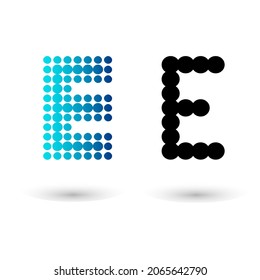 Abstract Dotted Letter E Alphabet Design