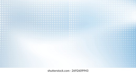 Abstract dotted light blue background with sheer waves. Halftone pattern illustration on white in 4k resolution. modern simple art overlap sport geometric dots