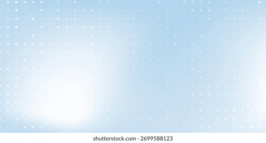 Fundo azul claro pontilhado abstrato com ondas puras. Projeto de padrão de meio-tom gráfico geométrico de círculo macio, mosaico