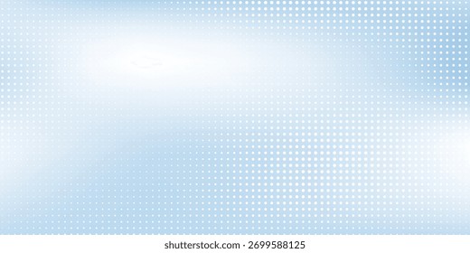 Fundo azul claro pontilhado abstrato com ondas puras. Ilustração padrão de meio-tom em branco blie aço arte moderna bom bom bom bom