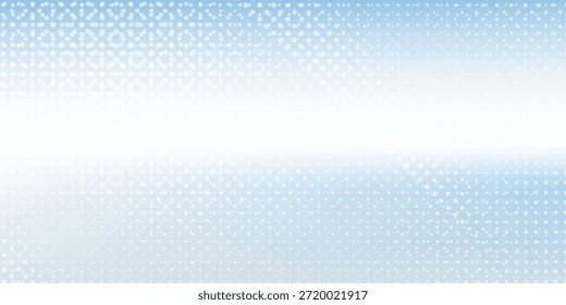 Abstractas fondo azul claro punteado con ondas transparentes. Ilustración de patrón de semitono en blanco en arte antiguo geométrico redondo