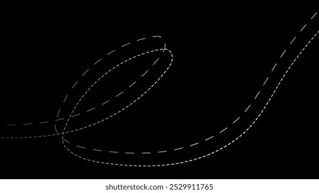Abstract dotted line diagonal pattern overlay layer on black background. Abstract artwork.