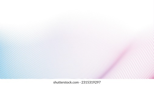 abstract dotted mesh banner in wavy style vector
