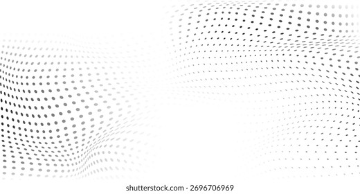 Textura de gradiente de meio-tom de malha pontilhada abstrata. Ponto de polca de fuga simples abstrato