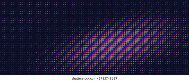 Abstract Dotted Pattern, Wavy Halftone Texture, Dynamic Color Wave Background for Action Sport, Speed Race, Running, Tennis and Boxing, Technology and Future Innovation BG. Vector Illustration